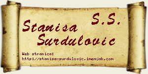 Staniša Surdulović vizit kartica